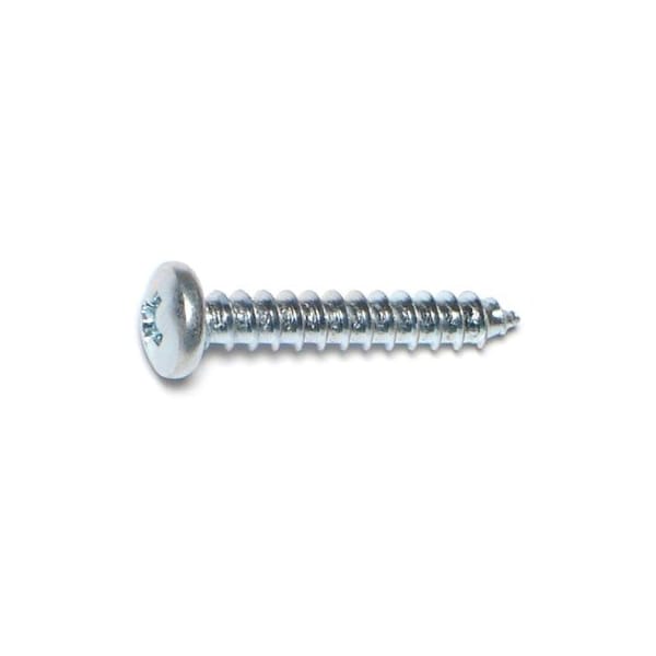 Midwest Fastener Sheet Metal Screw, #8 x 1 in, Zinc Plated Steel Pan Head Phillips Drive, 100 PK 03242 - main